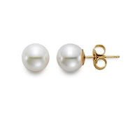MASTOLONI 7.5-8mm Akoya Pearl Stud Earrings in 18K Yellow Gold